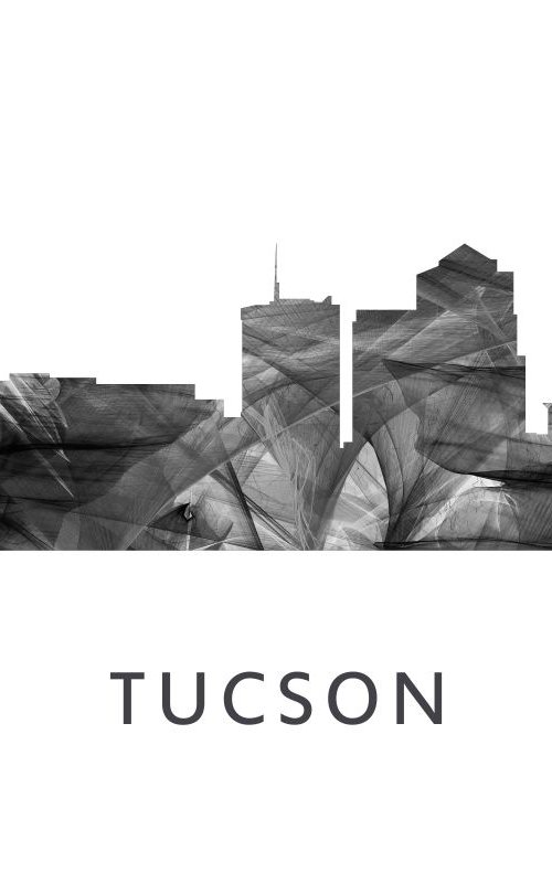 Tucson Arizona Skyline WB BW by Marlene Watson