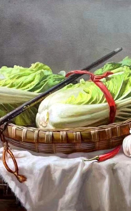 Still life:Steelyard with Chinese cabbage by Kunlong Wang