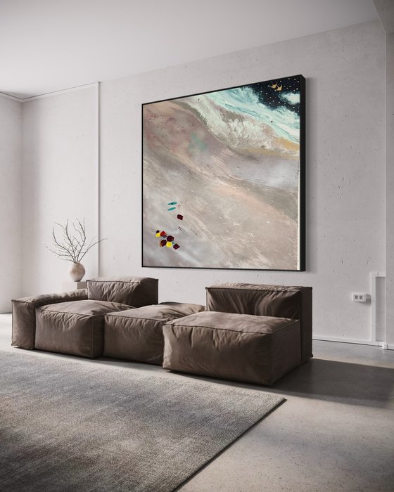 Serene shoreline sand blush