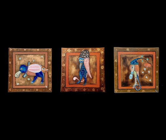 Chimera medieval triptych