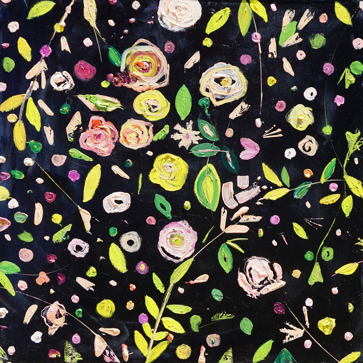 Abstract Oil Painting By Jelena B, 20 X 20, Rhapsody, Original Artwork