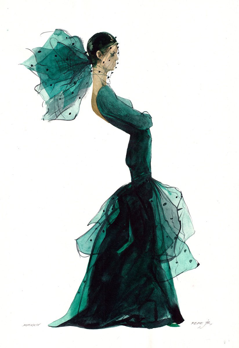 Impressionistic Watercolour , Beautiful Girl Lxi By Reme Jr., 14 X 20, Artwork For Sale On Artfinder