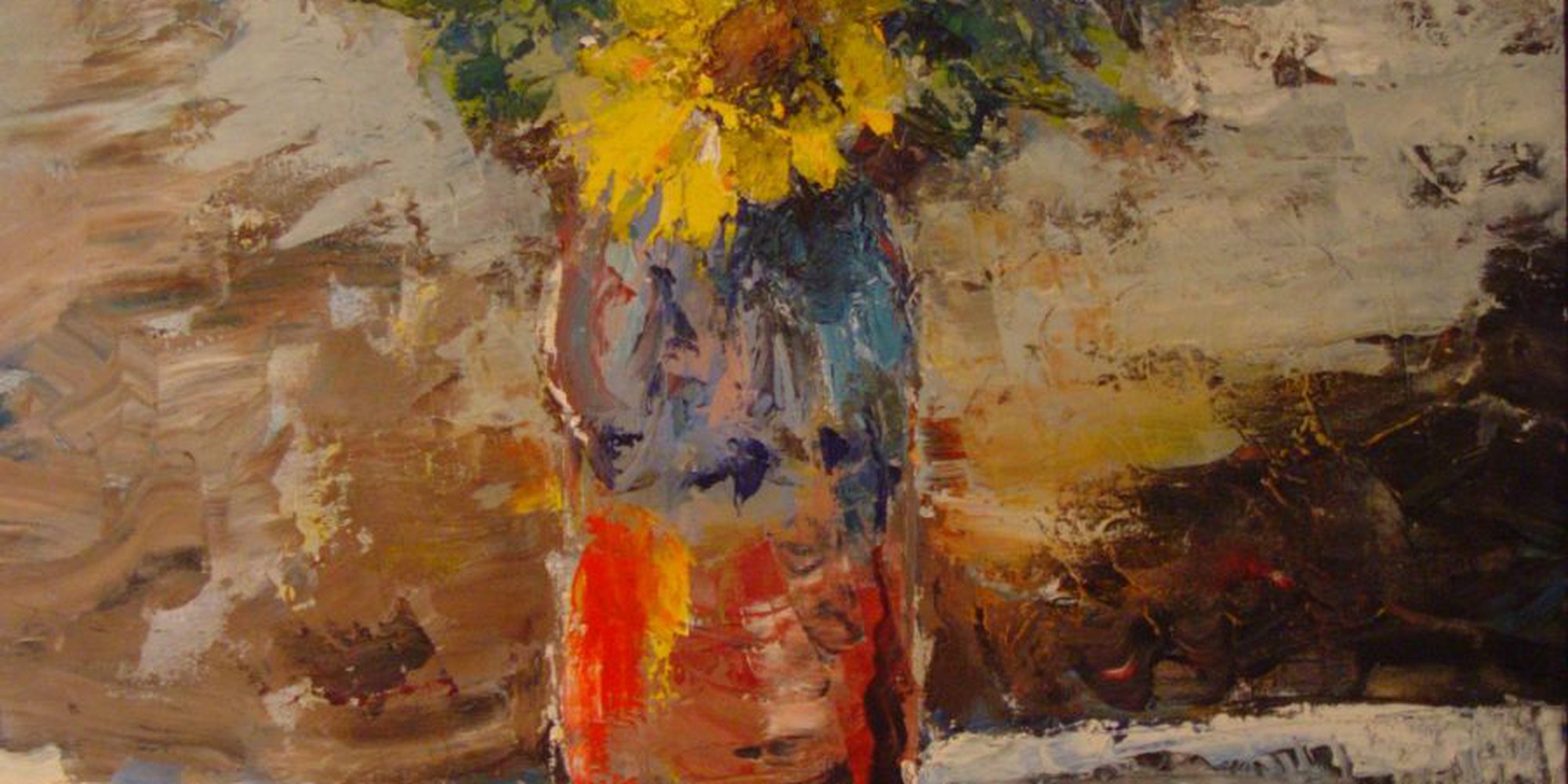Art of the Day: "Sunflowers In Vase, 2010" by Leon Sarantos
