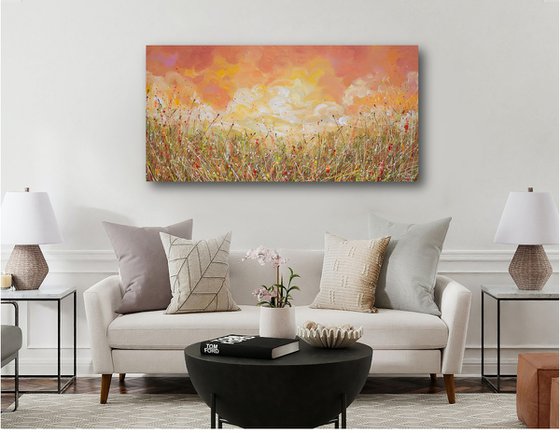Sunset Clouds - Colorful Landscape Painting