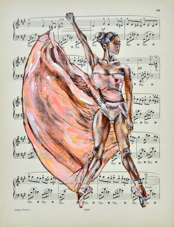 Ballerina LI- Vintage Music Page, GIFT idea