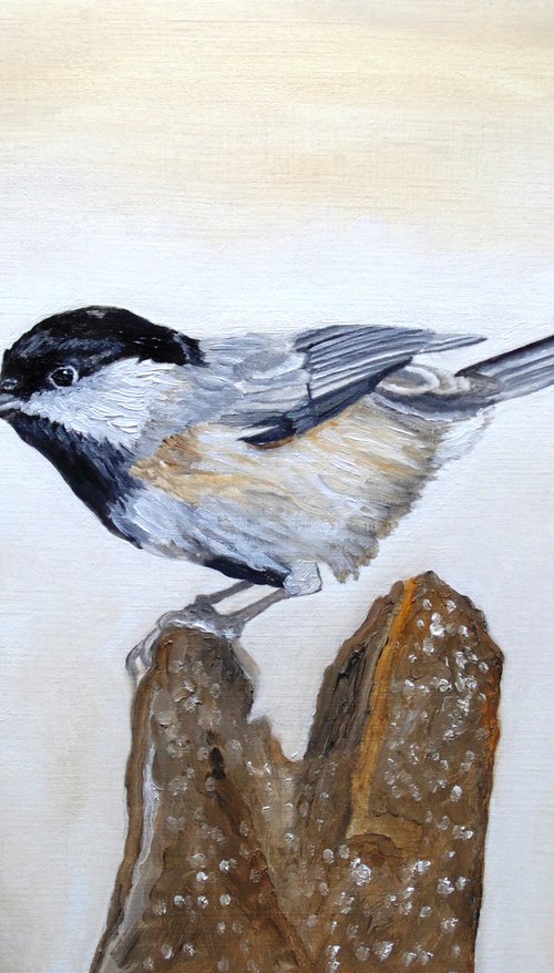 Pale Gold Chickadee by Angeles M. Pomata