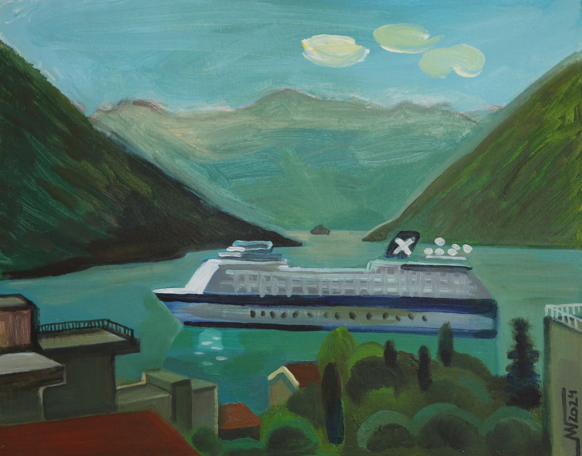 Landscape Acrylic Painting By Marina Gorkaeva, 20 X 16", Vftw, Original Artwork