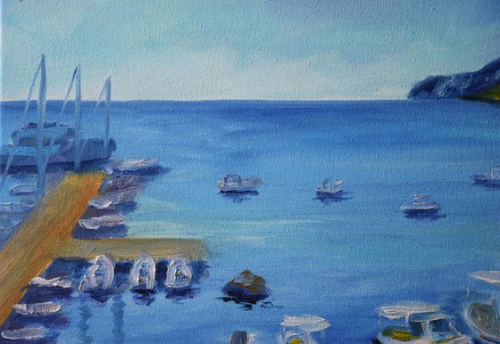 Oil painting Italian Island Marettimo
