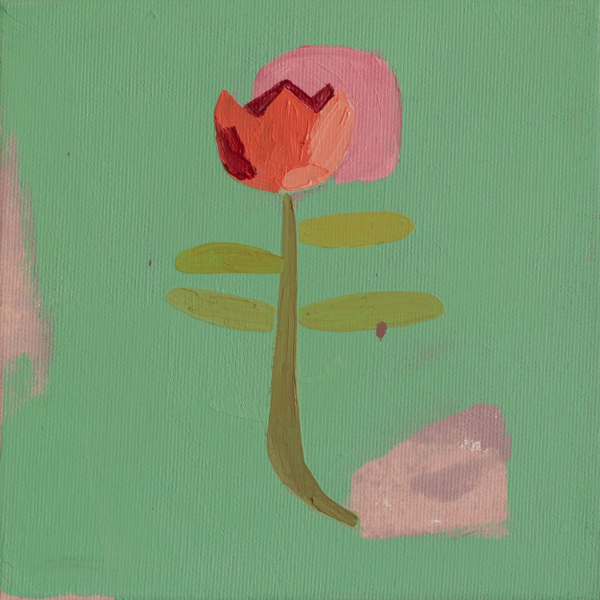 Impressionistic Botanical Oil Painting By Glib Franko, 8 X 8, #15 [Tulip], Original Artwork