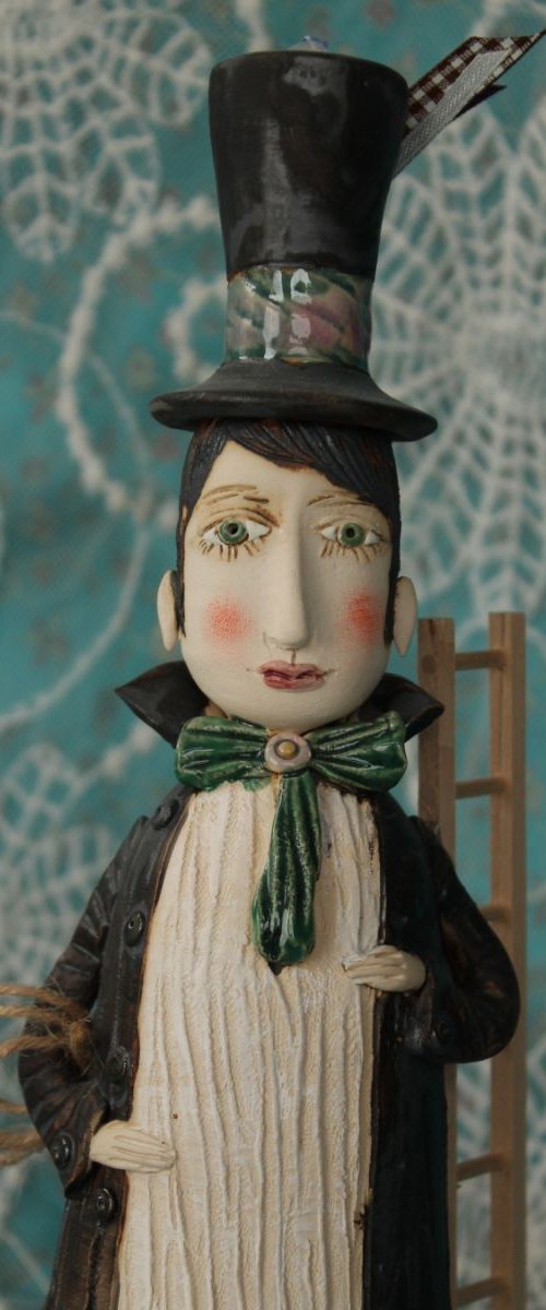 Chimney sweep, sculptured bell-doll by Elya Yalonetski