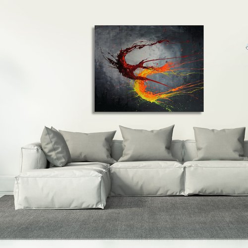Twisting Fire IX (Spirits Of Skies 080195) (100 x 80 cm) XXL (40 x 32 inches) by Ansgar Dressler