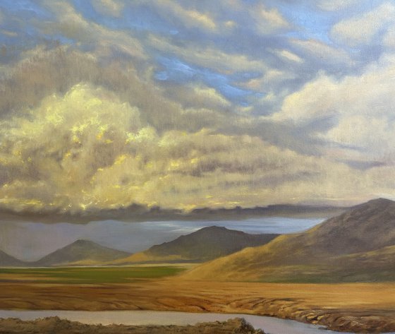 Early sunset over the mountains