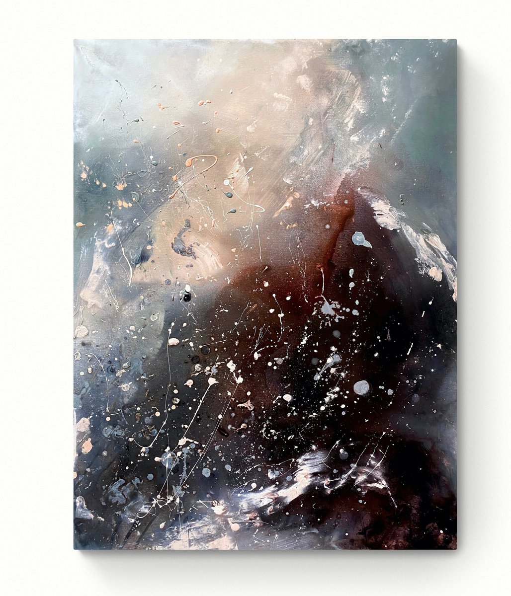 Abstract Acrylic Painting By Cristina Dalla Valentina, 24 X 31, Heavenly Tide 1, Original Artwork