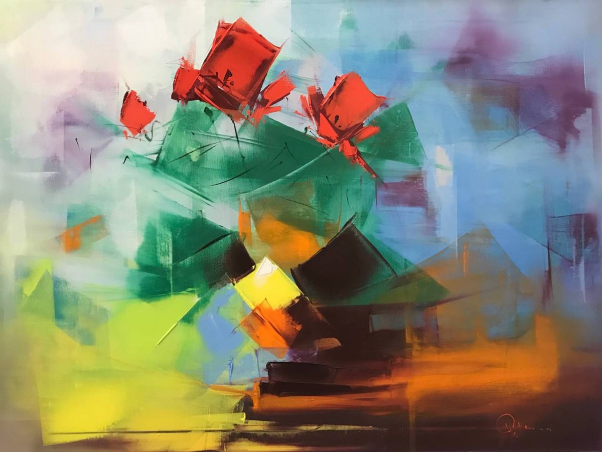 Botanical Oil Painting By Arman Allakhverdian, 40 X 30, The Bouquet Of Passion, Original Artwork