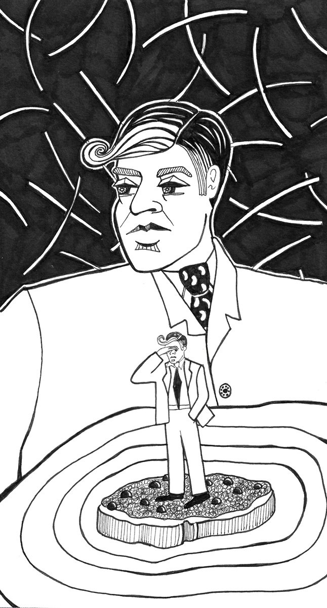 Portrait Ink Drawing By Andromachi Giannopoulou, 5 X 9, Ambition, Original Artwork