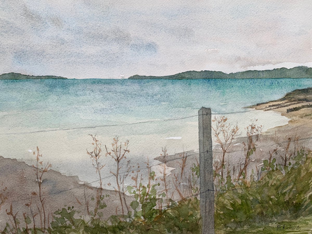 Impressionistic Landscape Watercolour By Michael Richards, 16 X 12", Hillhead View, Original Artwork