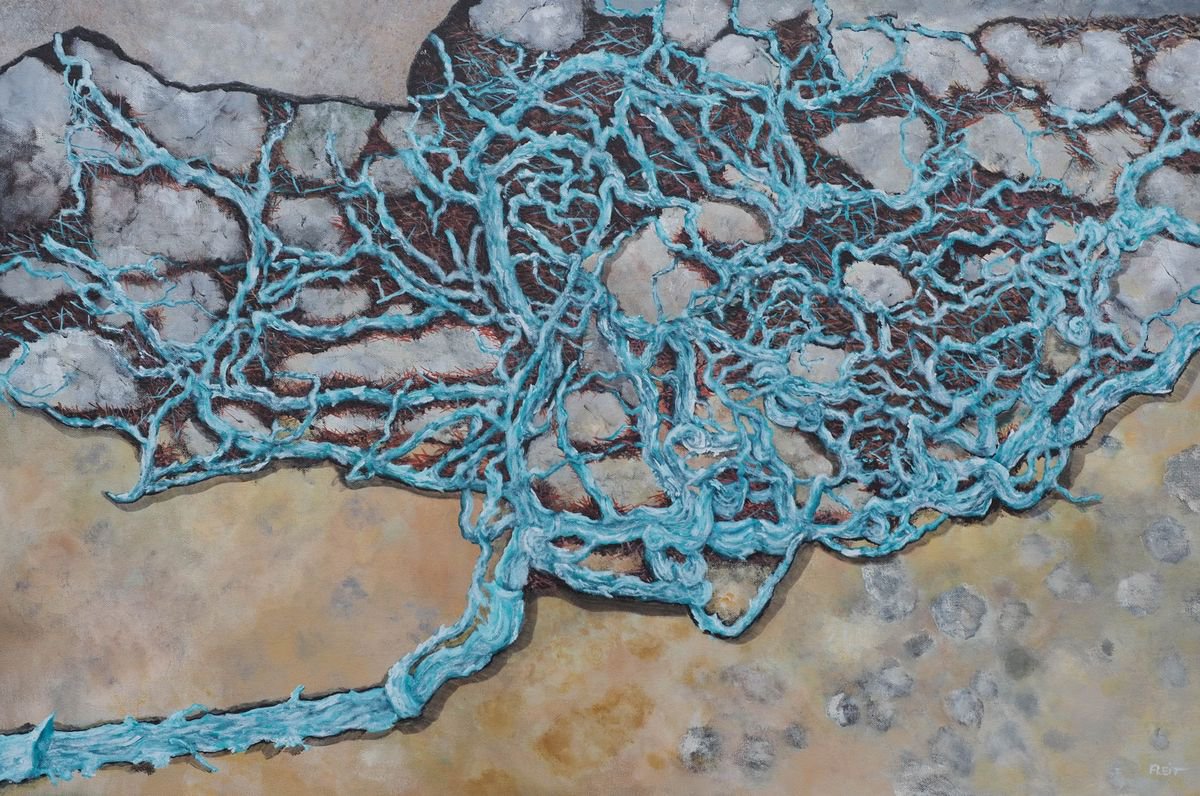 Old French Vine In Bleu By Steven Fleit, 36 X 24, Artwork For Sale On Artfinder