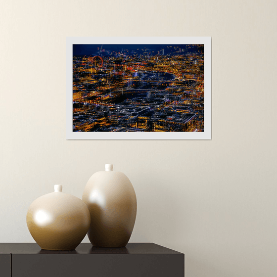 London Views 1. Abstract Aerial View of Central London at Night Limited Edition 1/50 15x10 inch Photographic Print