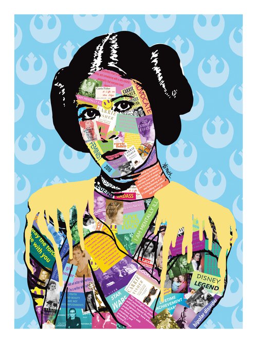 Carrie Fisher "My Life is Art" Limited Edition print by Amy Smith