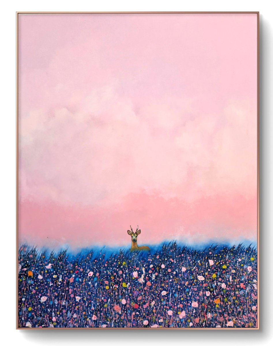 Impressionistic Landscape Painting By Marian Gorin, 39 X 51", Presentiment, Original Artwork