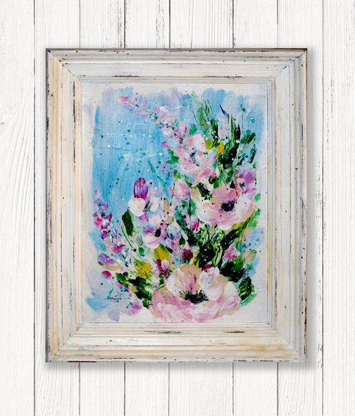 In The Cottage Garden 3 - Framed Floral Painting by Kathy Morton Stanion by Kathy Morton Stanion