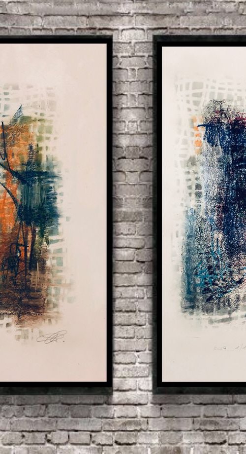 SPECIAL OFFER  Series Network Diptych #2 + # 1 by Roberta Cervelli