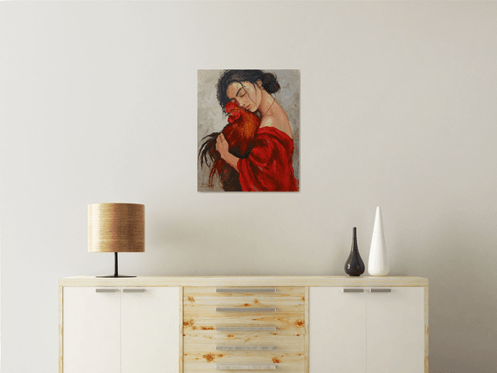 Embrace with the Rooster
