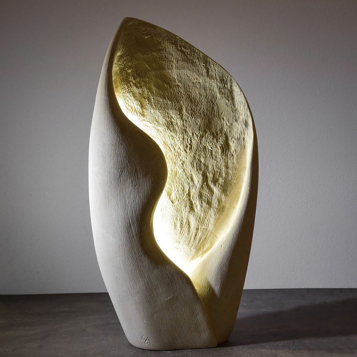 Abstract Stone Sculpture By Andrea Serra, 10 X 20, Odissea Illuminating Sculpture, Original Artwork