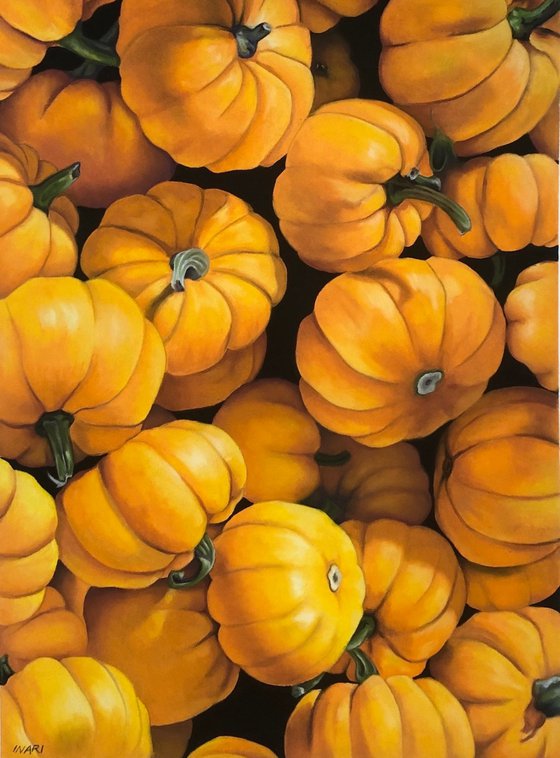 Pumpkins Still life pastel Drawing