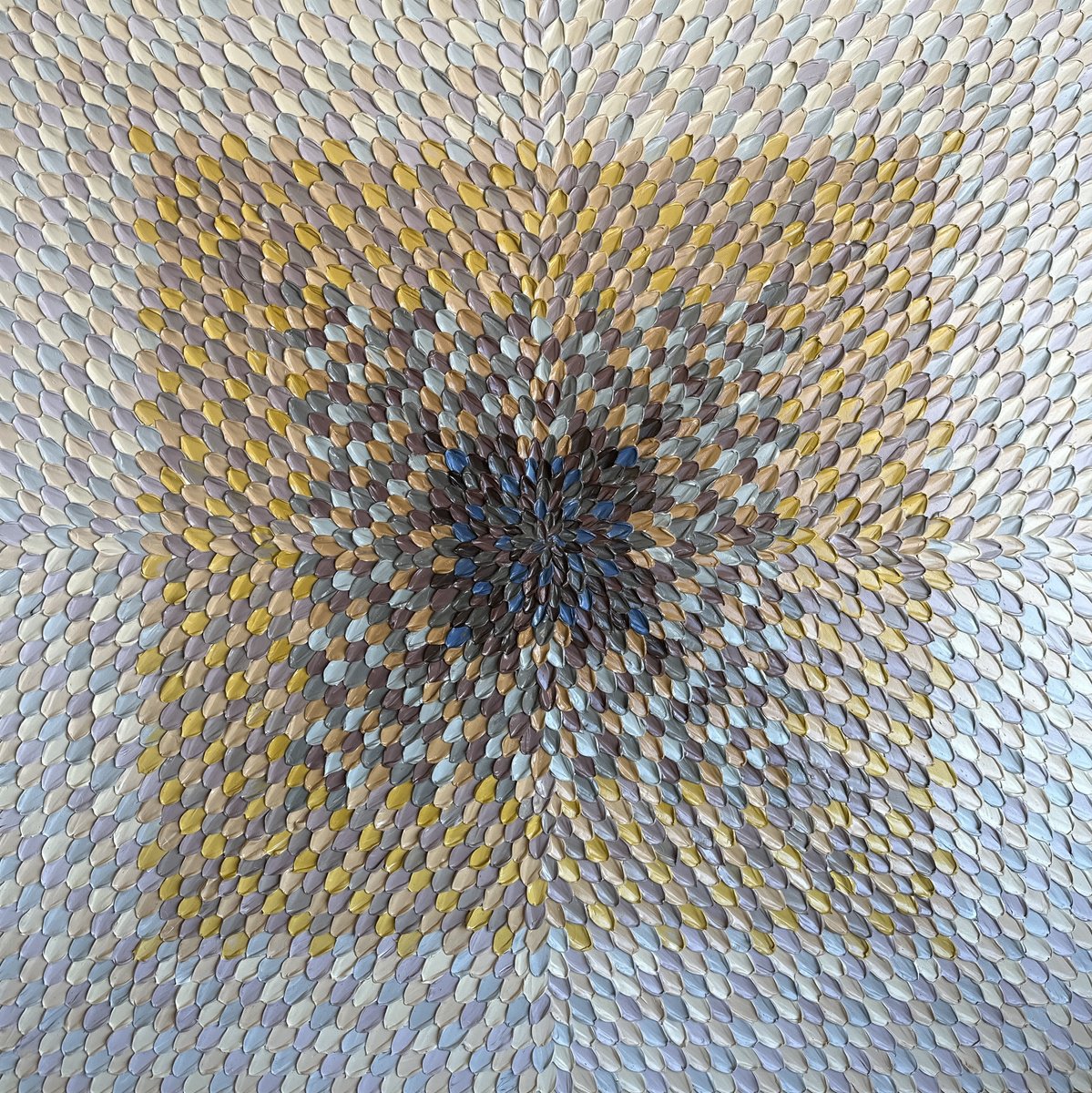 Geometric Abstract Acrylic Painting By Guzaliya Xavier, 36 X 36, Dark Nights Ii, Original Artwork