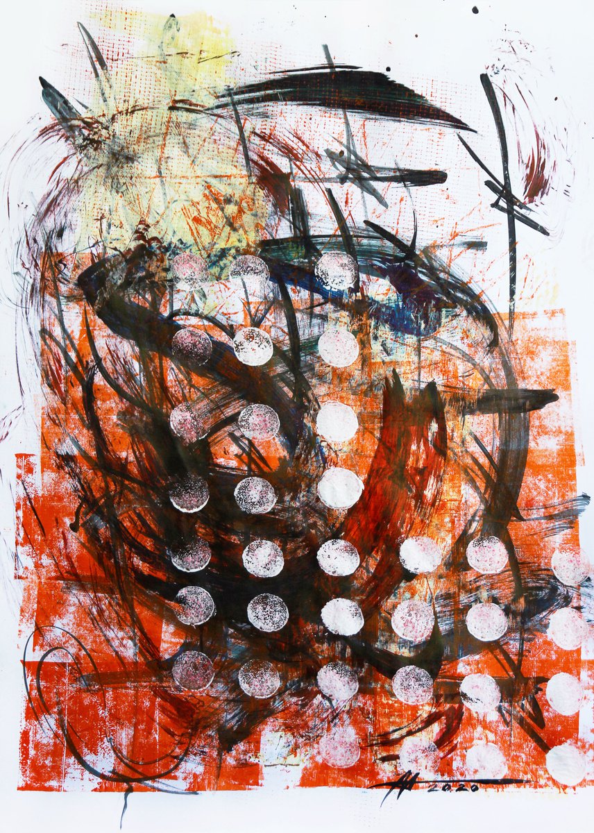 Abstract Acrylic Painting By Anatoliy Menkiv, 24 X 33, #20 Metaphysics Series, Original Artwork