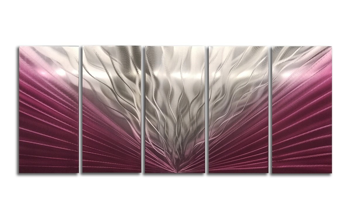 Abstract Painting By Dong Su, 64 X 25, Magenta Dawn, Original Artwork