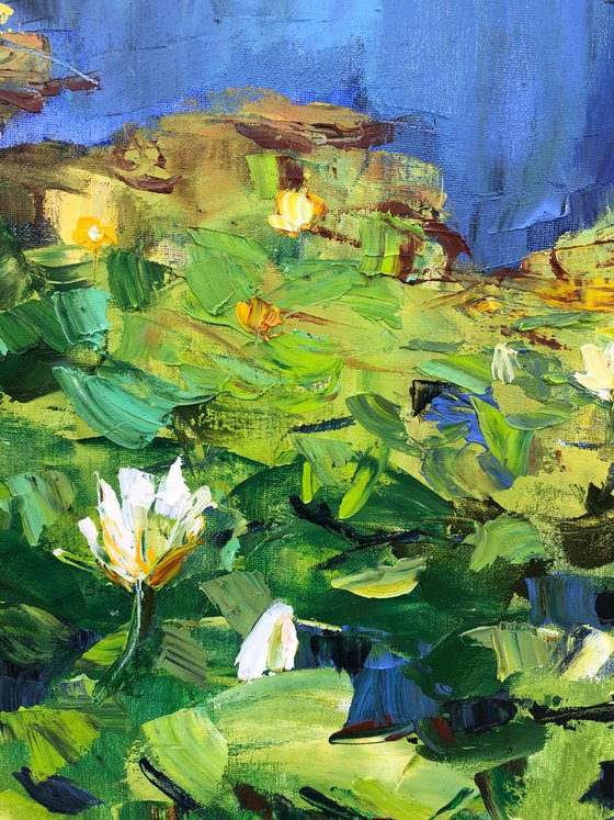 Lily pond made with palette