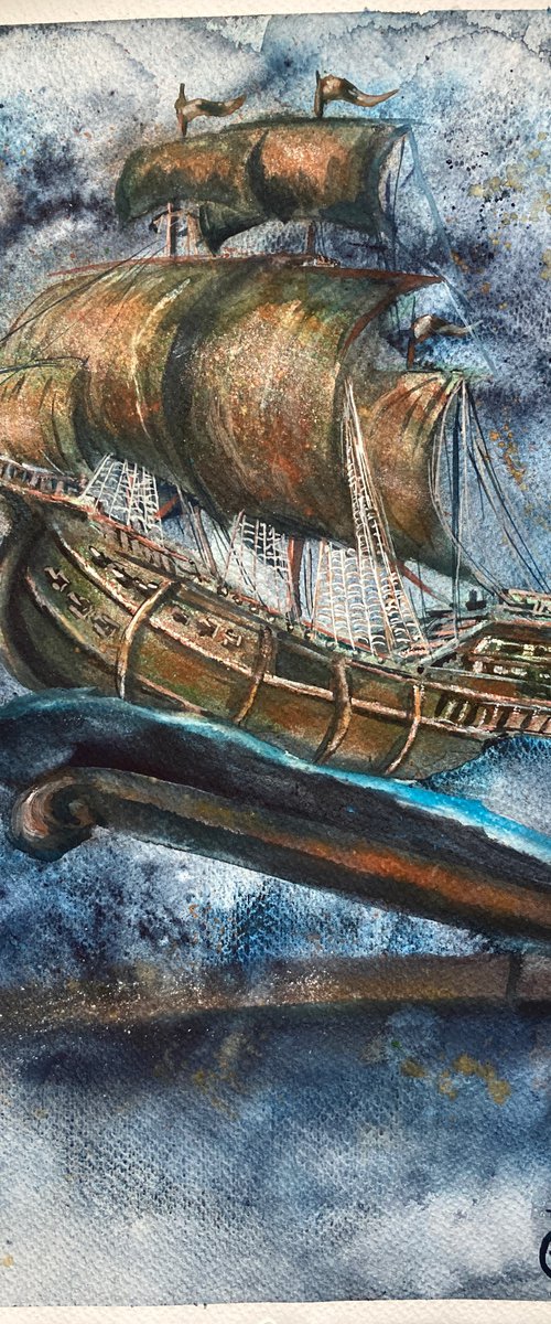 Rusty ship by Valeria Golovenkina