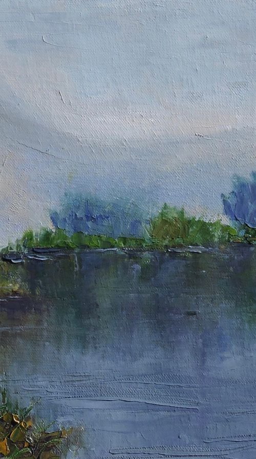 Golden Ponds rainy day by Linda Mooney