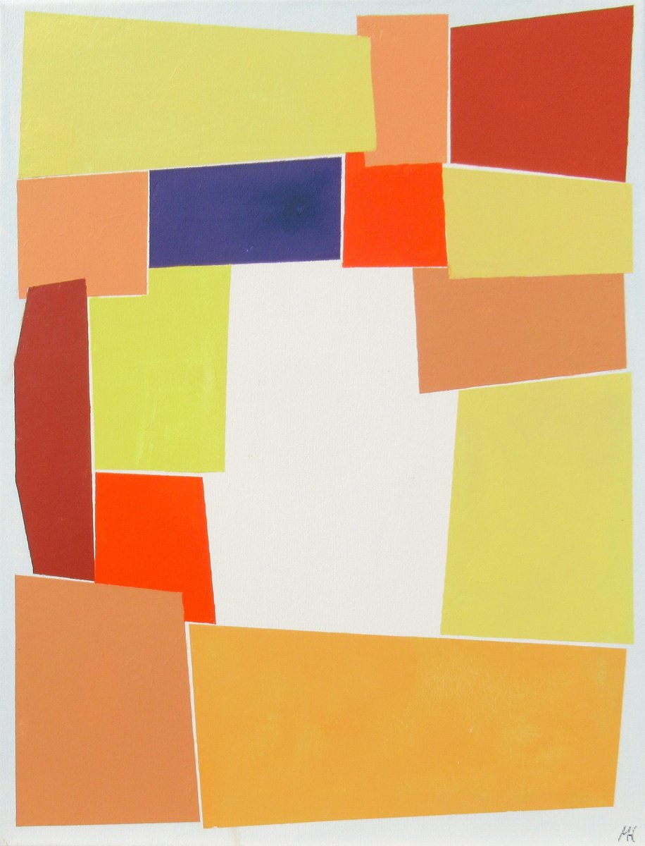 Abstract Acrylic Painting By Megha Hendrick., 20 X 26", Aspects # 12., Original Artwork