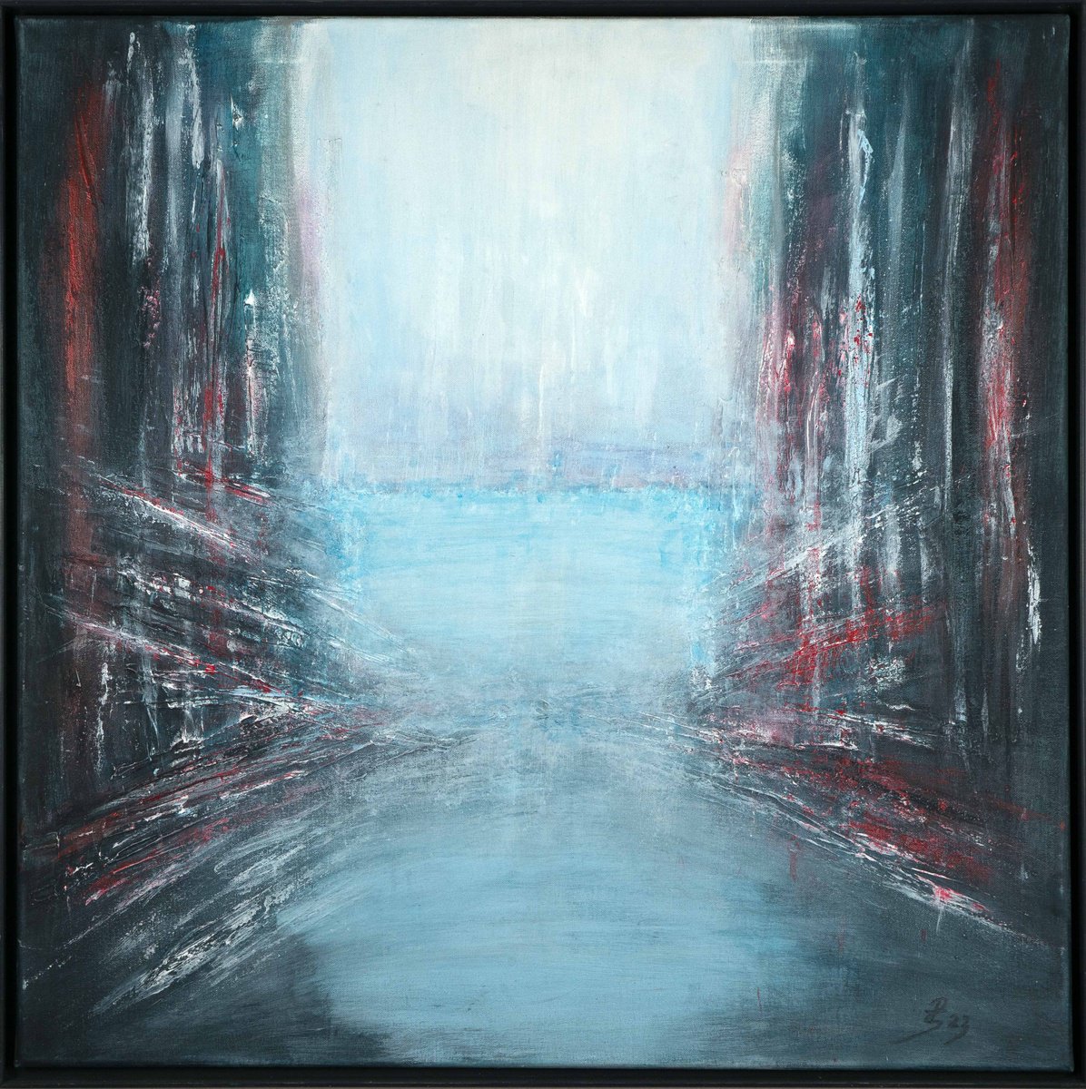 Urban And Pop Cityscapes Painting By Peter Stahr, 32 X 32", City Dreams Ii, Original Artwork