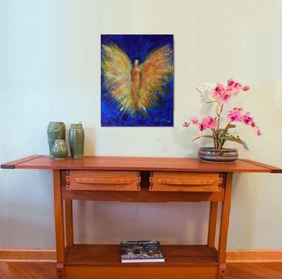 Original Painting Modern Abstract Angel BELOVED SPIRIT Fine Art by BenWill