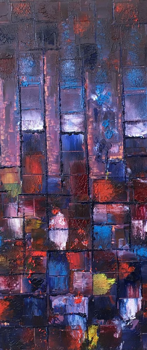 "Don't F#?k With My City" - FREE USA SHIPPING - Original PMS Abstract Oil Painting On  Wood - 20" x 20" by Preston M. Smith (PMS)