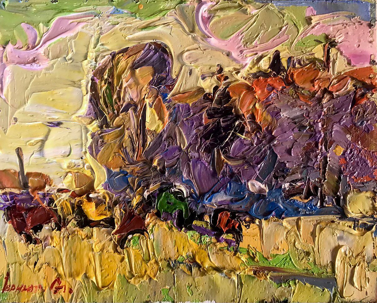 Impressionistic Landscape Oil Painting By Kalenyuk Alex, 10 X 8", Autumn Motive, Original Artwork