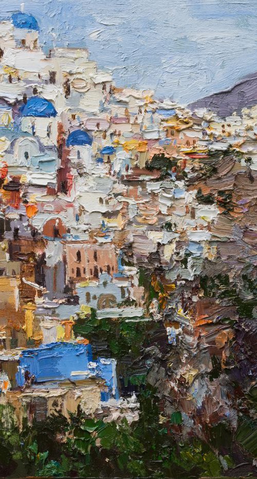 Santorini, Greece - Original landscape painting by Anastasiia Valiulina