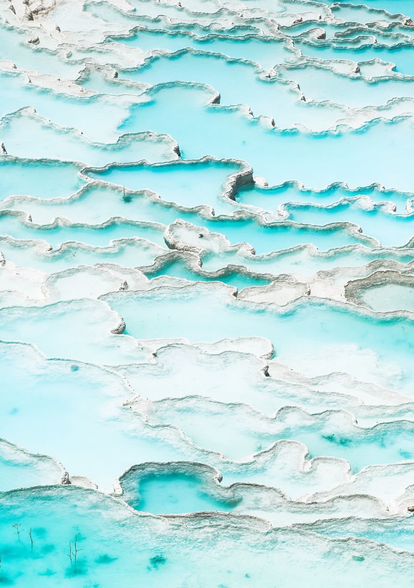 Organic Landscape Photograph By Tom Hanslien, 33 X 47", Pools Of Pamukkale, Original Artwork