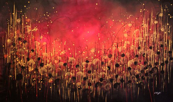 Perfect Atmosphere #7 - Super sized original abstract floral landscape