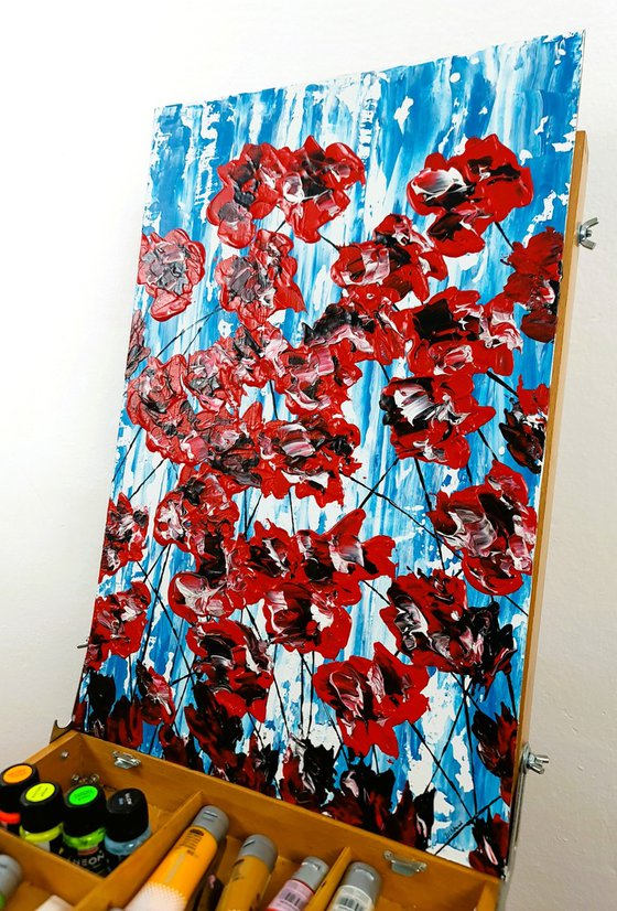Poppies On Blue 2