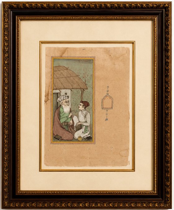 Guru and Disciple on Antique Paper