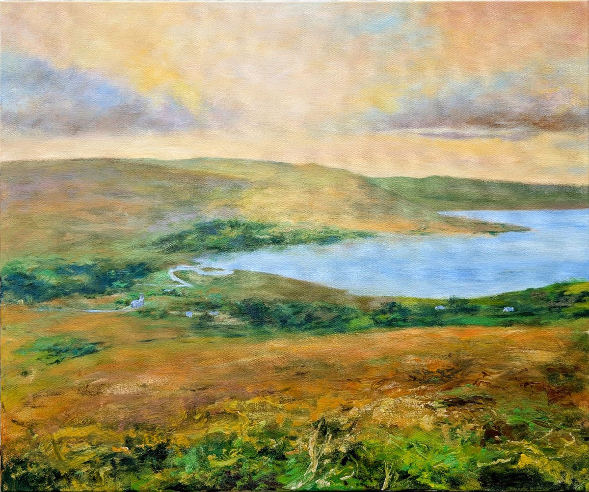 Impressionistic Landscape Acrylic Painting By Richard Freer, 24 X 20", Poisoned Glen, Original Artwork