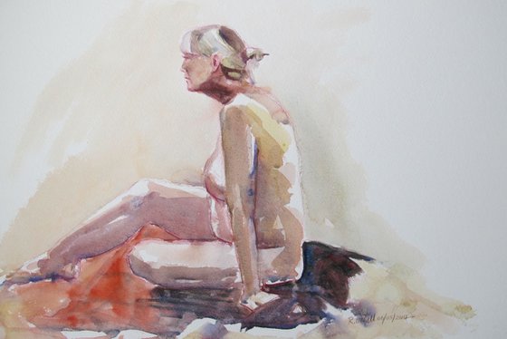 seated female nude