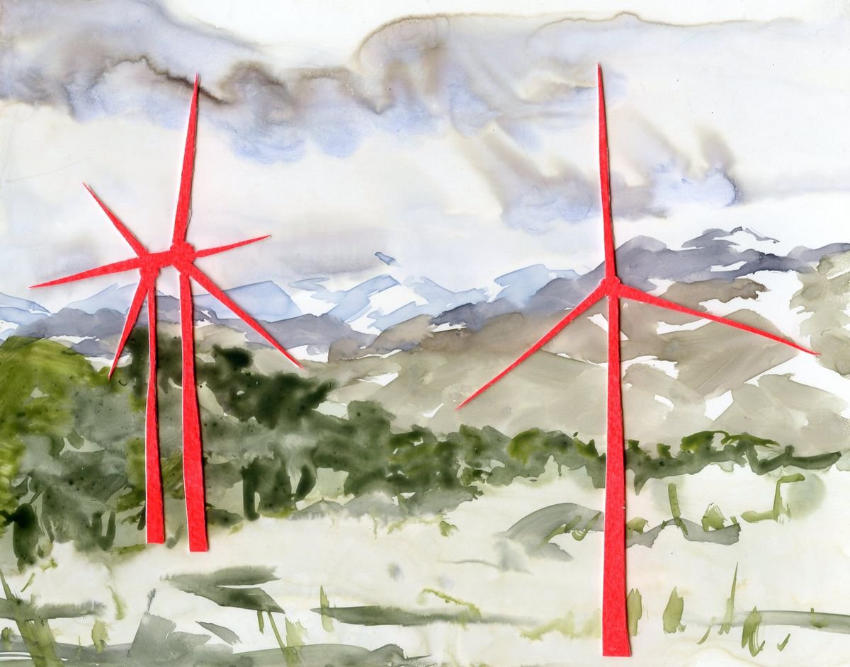 Wind Turbine Landscape by Leah Lewman Laird