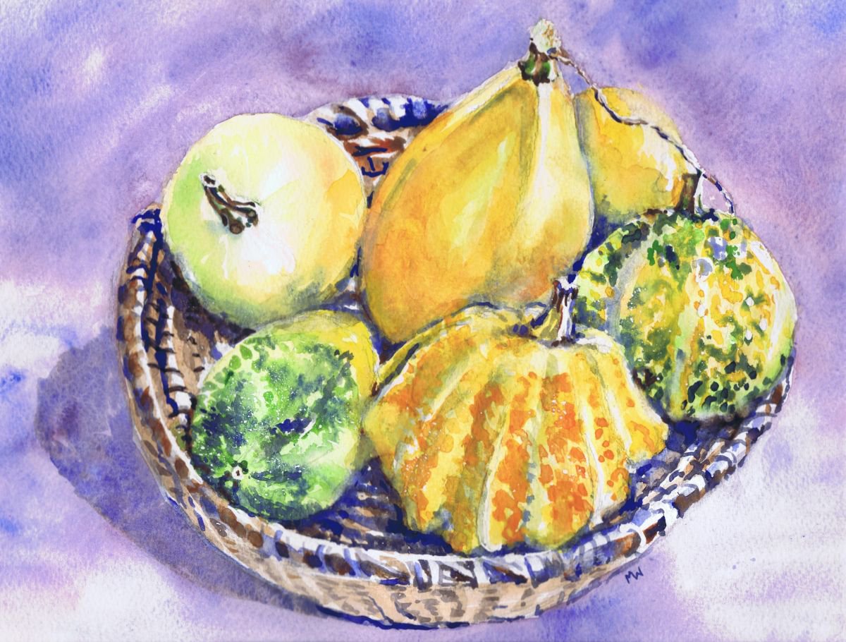 Gourds in a Basket by Michele Wallington