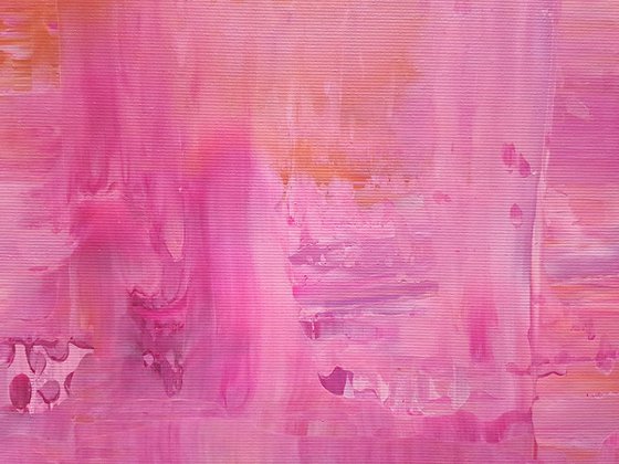 Behind the pink clouds - triptych abstract painting